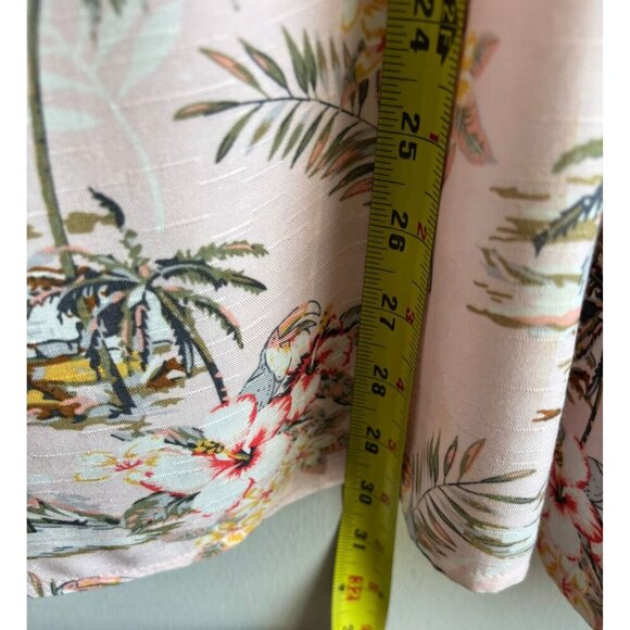 Tribal Femme Womens Pop Over Pink Paradise Cap Sleeve A-Line Midi Dress Sz L - Picture 10 of 15